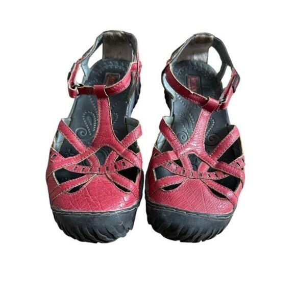 Jambu Sandals Shoes 7.5 M Red Gail Memory Foam Bump Toe Comfort - Picture 5 of 9